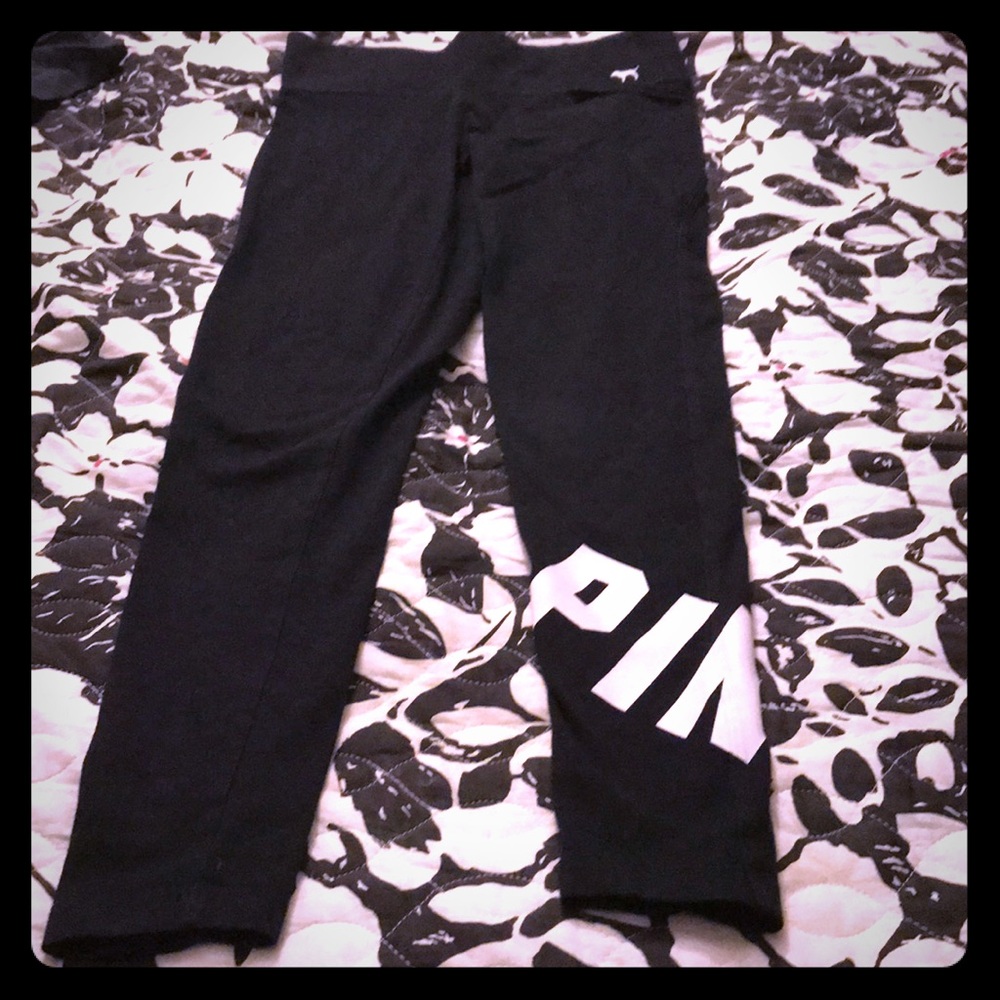 LOVE PINK black workout pants with pocket